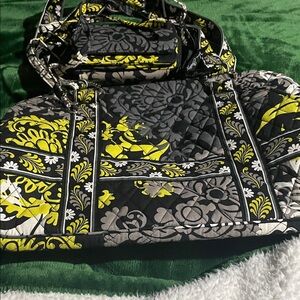 Vera Bradley Black and Yellow Floral Tote